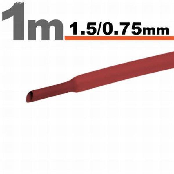 Zsugorcső 1,5mm/0,75mm piros