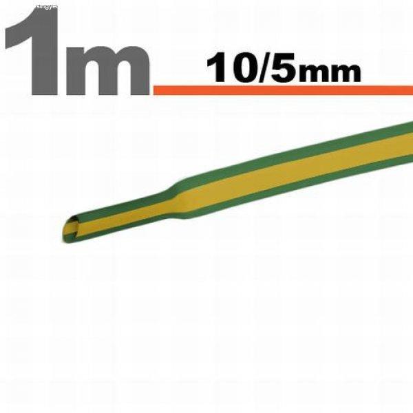 Zsugorcső 10mm/5mm zöld/sárga