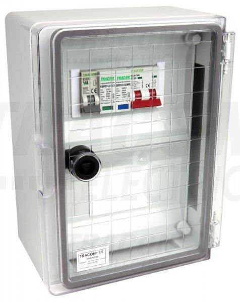 Túlfeszültség-védelmi doboz fotovoltaikus rendszerekhez 280×210×130mm,IP65
230V 16A