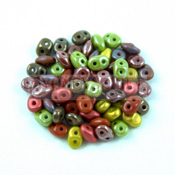 Cseh Superduo gyöngy mix - Rainbow - 10g
