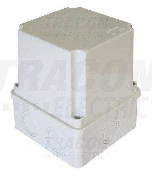 Műanyag doboz, kikönnyített, világos szürke, teli fedéllel
100×100×120mm, IP55