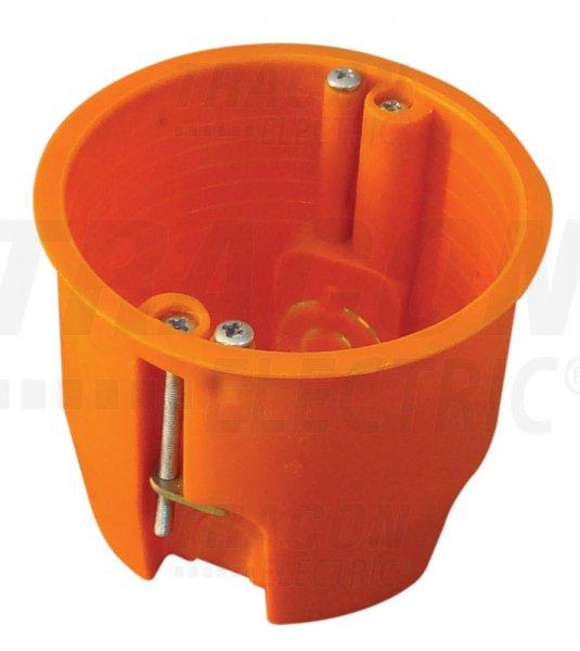Gipszkarton doboz, mély, fedél nélkül, narancssárga 65×60mm