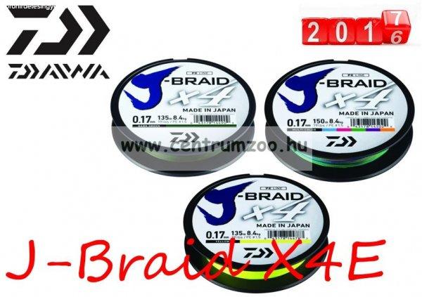 Daiwa J-Braid X4E 0,10mm 135m fonott zsinór (12740-010) Sárga