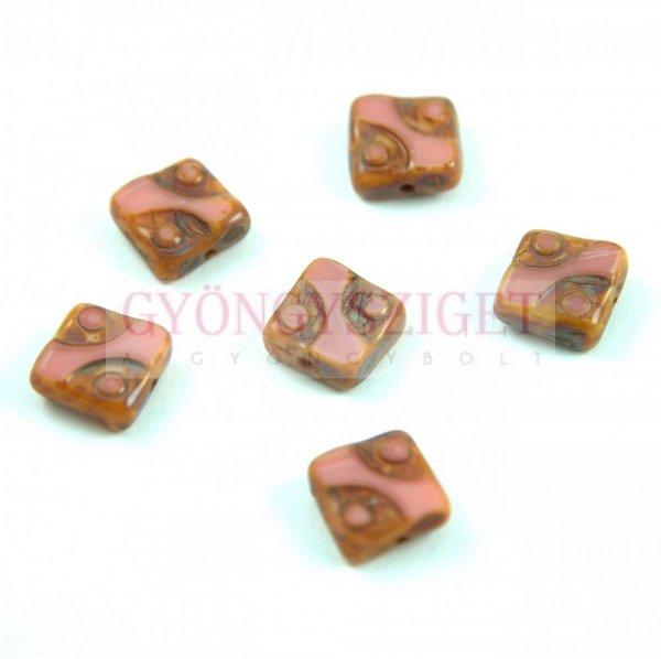 Cseh table cut gyöngy - hosszában fúrt pöttyös négyzet - 74020-86805 -
Pink Picasso - 10x10mm