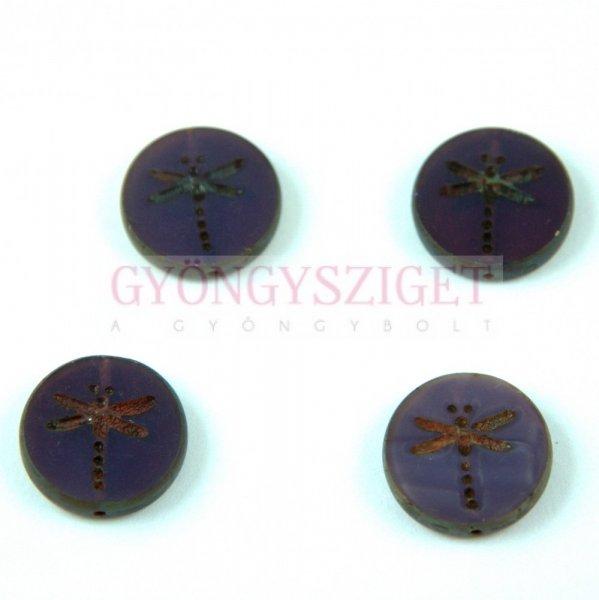 Cseh table cut gyöngy - hosszában fúrt kerek szitakötő mintás - Tanzanite
Picasso - 17 mm - 21360-86800
