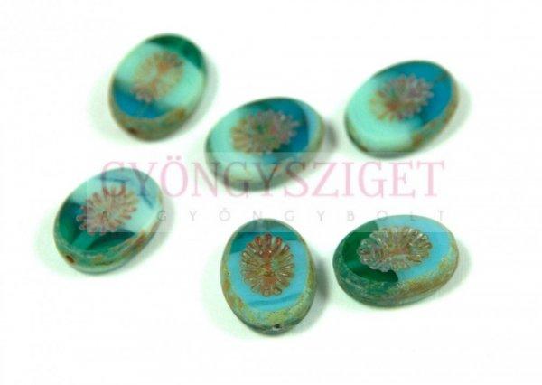Cseh table cut gyöngy - hosszában fúrt ovális - napsugár - Turquoise Blend
Picasso - 56660-86800 - 14x10mm