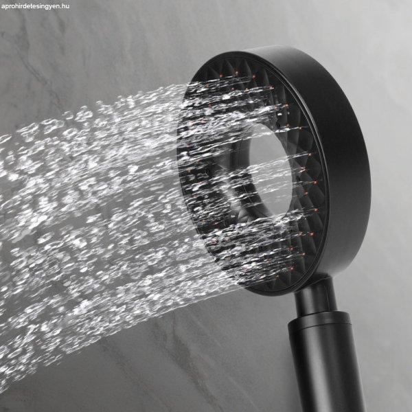 Bewello Ergonomikus zuhanyfej - 3 funkcióval - matt fekete (BW3013)