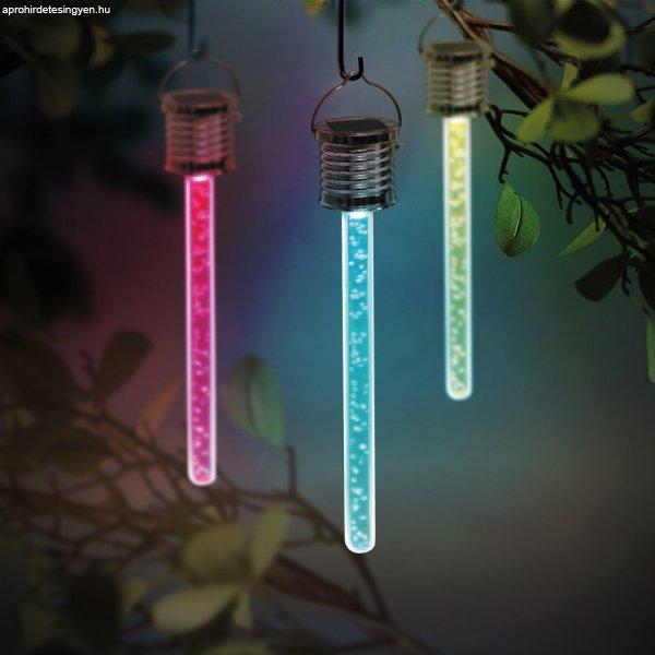 RGB LED-es szolár lámpa buborékos