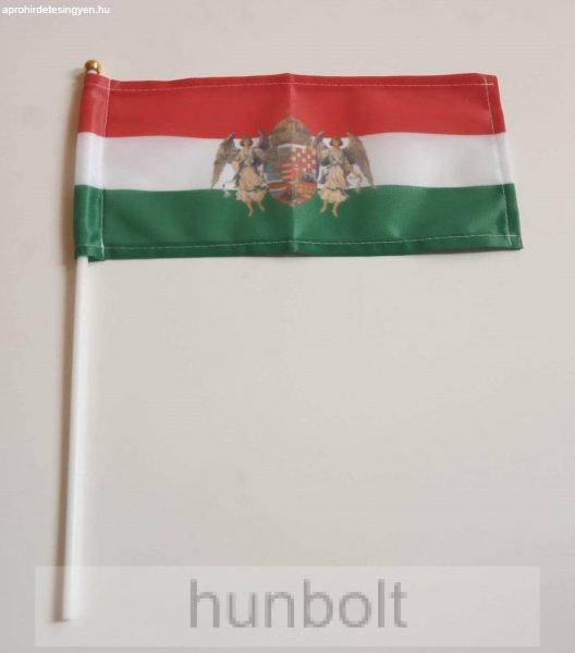Nemzeti színű barna angyalos 1 oldalas zászló 11,5x24,5 cm, 40 cm-es
műanyag rúddal