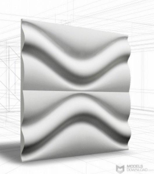 Loft-3D Dekor-17 beltéri festhető gipsz 3d dekor falpanel fehér hullám