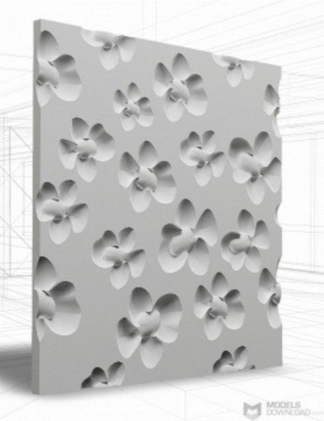 Loft-3D Dekor-8 beltéri festhető gipsz 3d dekor falpanel fehér virág
