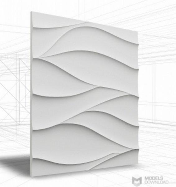 Loft-3D Dekor-21 beltéri festhető gipsz 3d dekor falpanel fehér hullám csík