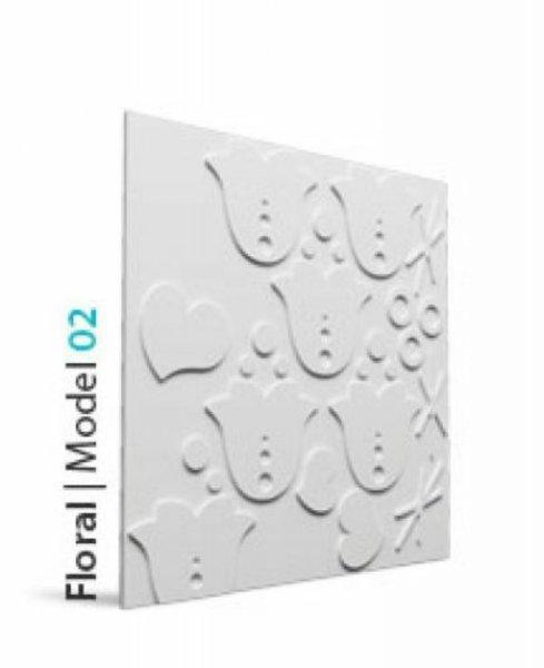 Loft Floral 02 design virágmintás beton falpanel