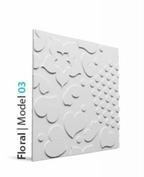 Loft Floral 03 design virágmintás beton falpanel