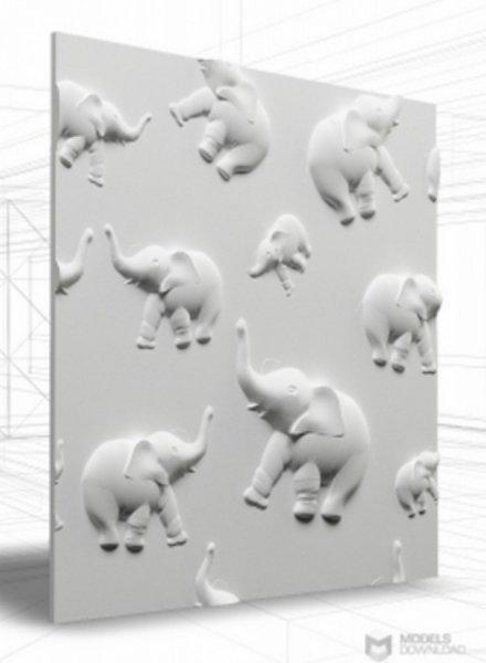 Loft-3D Dekor-14 falpanel beltéri festhető gipsz 3d dekor falpanel fehér
elefánt