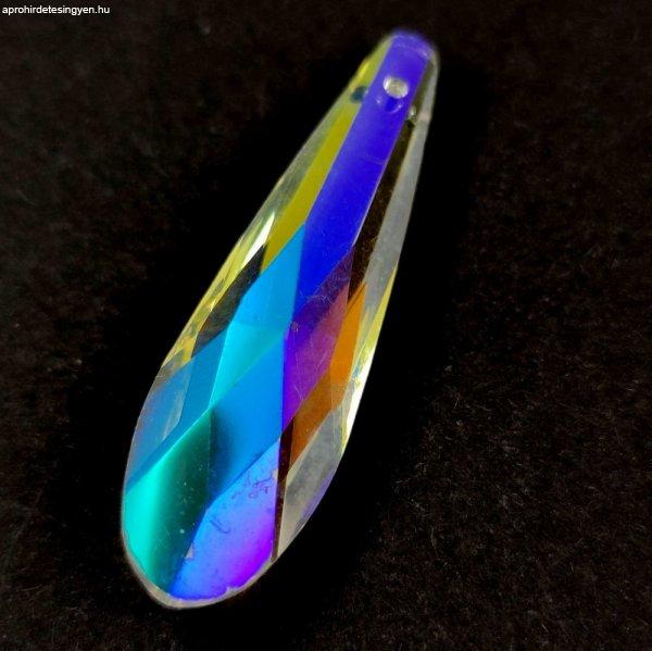 Távolkeleti üveg dekorációs kristály - csepp - Crystal AB - 49 x 14 x 13 mm