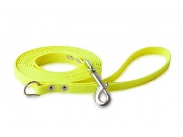 Firedog BioThane póráz 13 mm 1,2 m fogóval & D-ring neon yellow