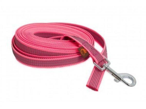 Firedog Nyomkövető Gumírozott póráz 20 mm classic karabíner 10 m pink
