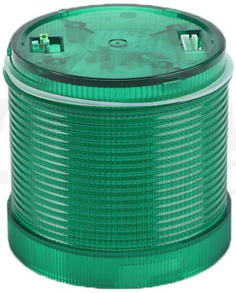 Fényjelző oszlop, zöld fényű henger, hangjelzéses aljzathoz 24V AC/DC,
IP65