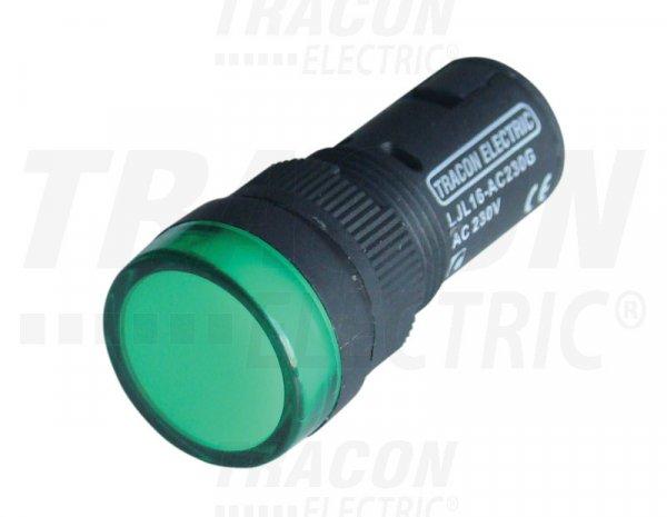 LED-es jelzőlámpa, zöld 48V AC/DC, d=16mm