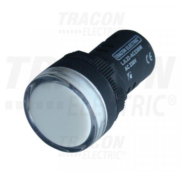 LED-es jelzőlámpa, fehér 24V AC/DC, d=16mm