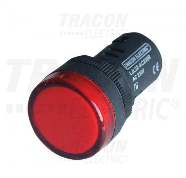 LED-es jelzőlámpa, piros 24V AC/DC, d=22mm