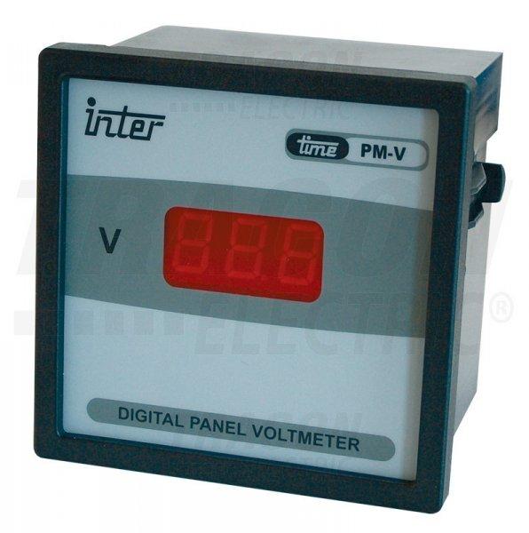 Digitális 1 fázisú váltakozó áramú voltmérő, direkt 96×96mm, 500V AC