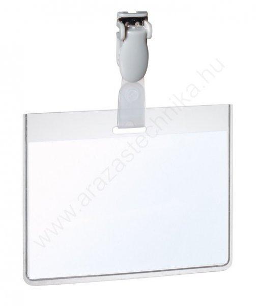 Azonosítókártya tartó - 60x90mm PVC + műanyag csipesz (8143-19)