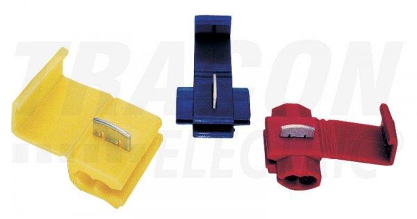 Késes leágaztató (PVC), ónozott elektrolitréz, piros 0,5-1mm2, 50VDC, max.
10 A