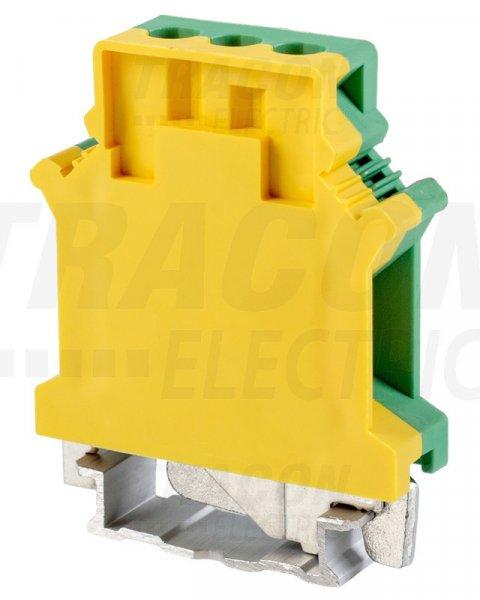 Védővezető ipari sorozatkapocs, csavaros, sínre, zöld/sárga 2,5-16mm2,
101A