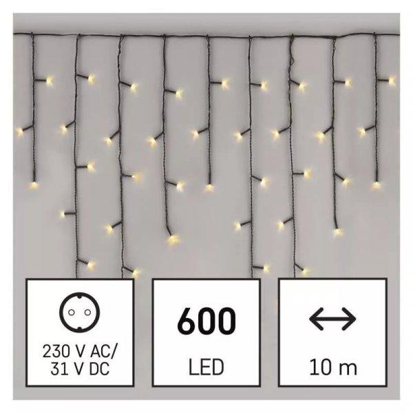 LED karácsonyi jégcsapok, 10 m, kültéri és beltéri, meleg fehér, program
D4CW03