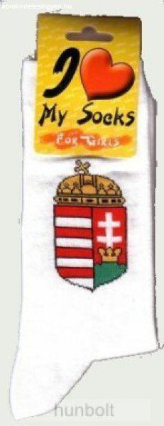 Magyar címeres fehér zokni 36-40