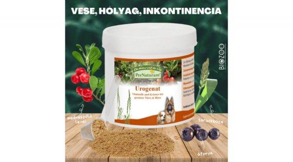 Urogenat gyógynövénykeverék kutyáknak - vese, hólyag mûködésének
támogatására, inkontinencia 100 g, PerNaturam
