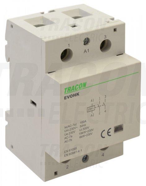 Installációs kontaktor 230V, 50Hz, 3 Mod, 2×NO, AC1/AC7a, 80A,