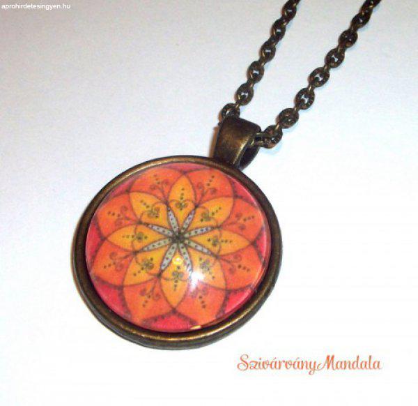 2/1. Boldogság mandala - Energia Mandala -antik bronz Nyaklá