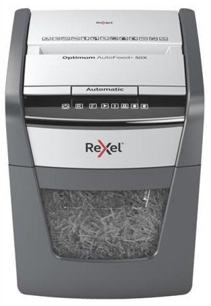 Iratmegsemmisítő, konfetti, 50 lap, REXEL, Optimum AutoFeed+ 50X