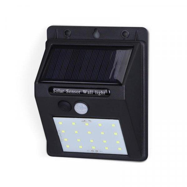 Fekete LED napelemes fali lámpa - 211592