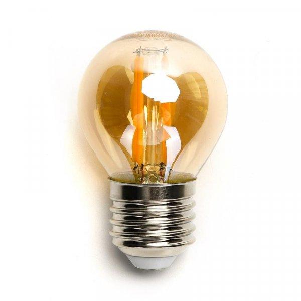4W E27 LED filament gömb égő borostyán	196318