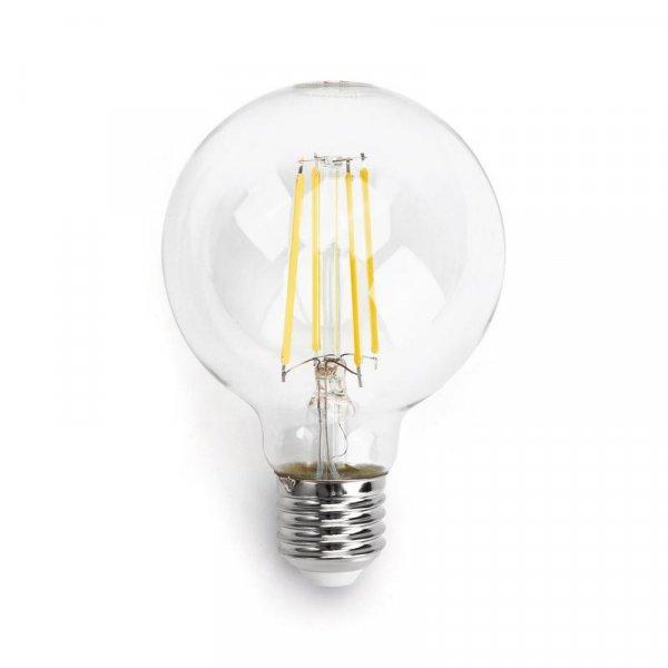 6W E27 LED filament gömb égő Hideg Fehérátlátszó	198992