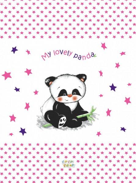Babastar merev pelenkázó lap 50*80 cm - rózsaszín panda