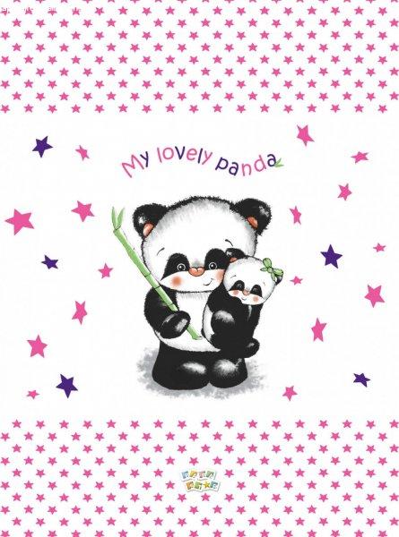Babastar merev pelenkázó lap 50*80 cm - rózsaszín panda és mamája