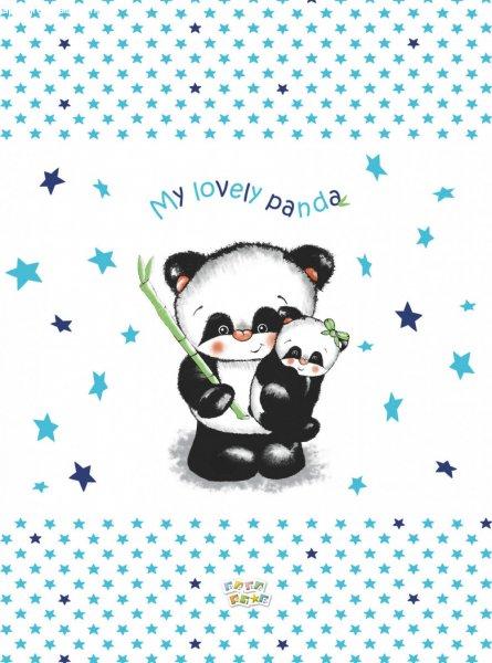 Babastar merev pelenkázó lap 50*80 cm - kék panda és mamája