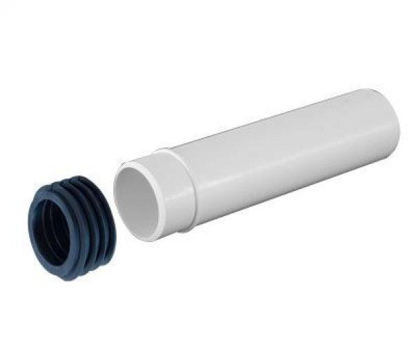 Styron WC öblítő bekötő cső egyenes DN45mm, L=180mm, gumi szimeringgel