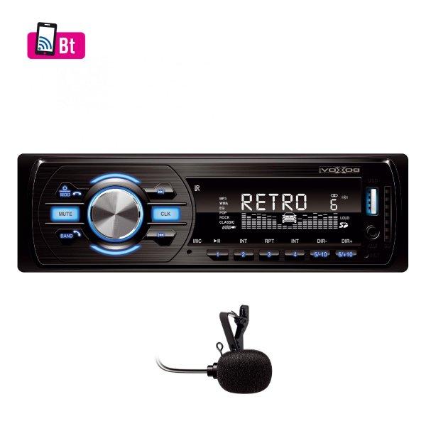 SAL voXbox VB 4000 MP3/WMA lejátszó, Bluetooth-os autórádió és
zenelejátszó, fejegység + távirányító és csiptetős mikrofon