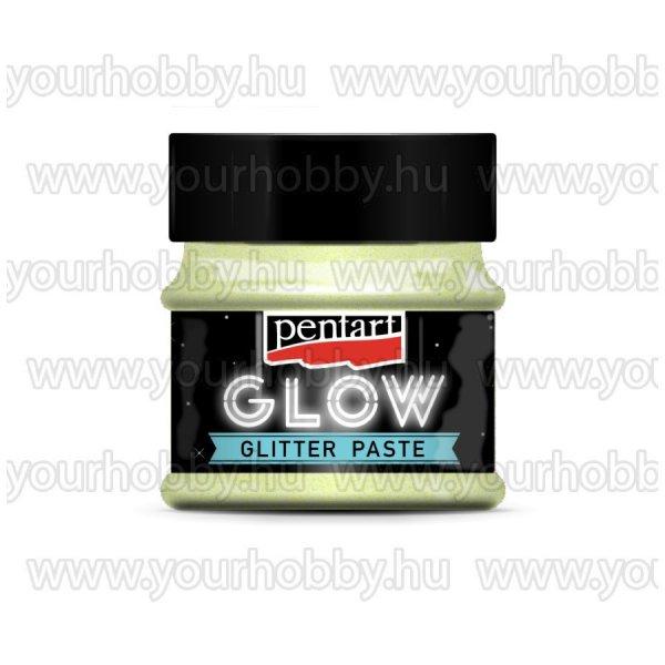 Pentart GLOW sötétben világító glitterpaszta szivárvány zöld 50ml