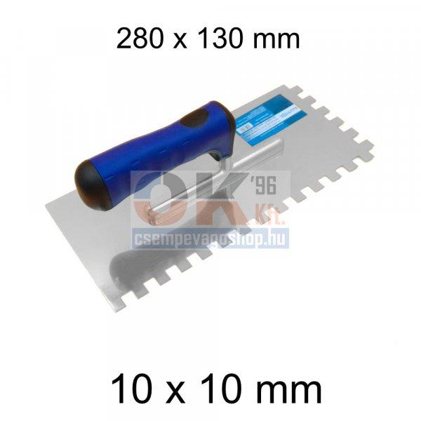 Bautool fogazott glettvas gumírozott soft nyél 10×10 mm 280×130 mm
(b81201210)