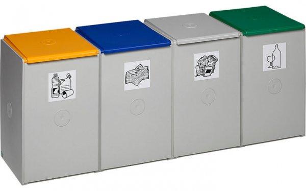 Szelektív hulladékgyűjtő egység 1410x405x570 mm 4x60 l