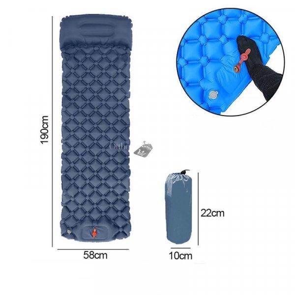 Kemping matrac beépített pumpával - Kék