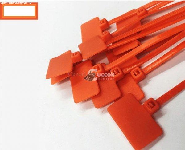 Színes címkés kábelkötegelő (100 db) - - Narancssárga