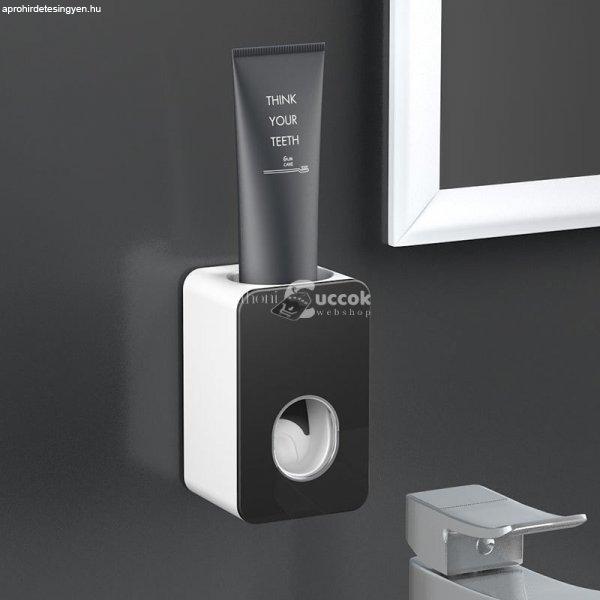 Falra szerelhető automata fogkrémadagoló - Fekete